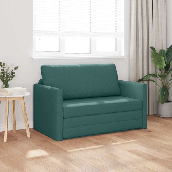 vidaXL Schlafsofa 110cm Dunkelgr&uuml;n Stoff