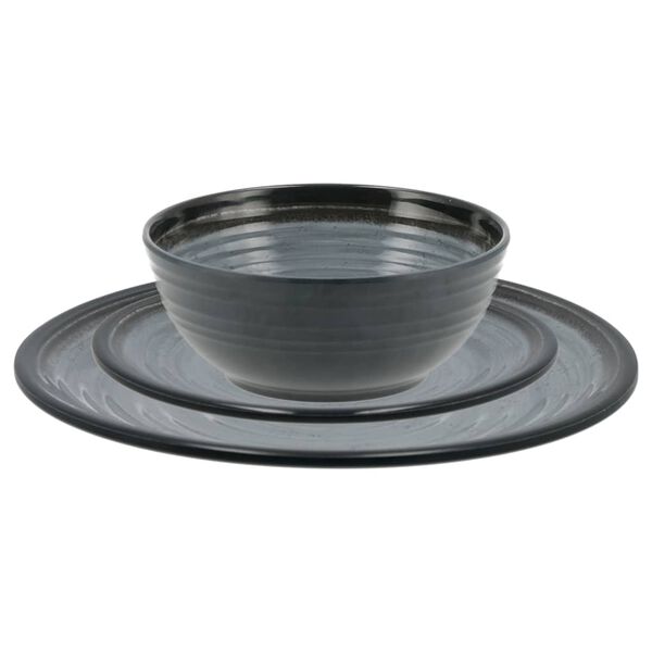 Travellife 12-tlg. Luxus Geschirr-Set J&aacute;vea Dunkelgrau