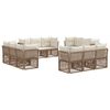 vidaXL Gartensofa-set 12 pcs Beige Poly-Rattan
