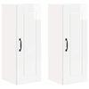 vidaXL Wandschrank PORTO 2 pcs Hochglanz Wei&szlig; 30 x 31 x 80 cm
