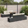 vidaXL Garten Essgruppe mit Kissen mit Kissen 7 pcs Schwarz und Creme