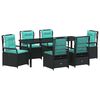 vidaXL Garten Essgruppe 7 stk. Schwarz Poly-Rattan