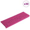 vidaXL Stufenmatten 30 Stk. 65x21x4 cm Rosa Rechteckiger Rand
