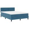 vidaXL LED Boxspringbett mit Kopfteil Dunkelblau 140 x 200 cm Samt