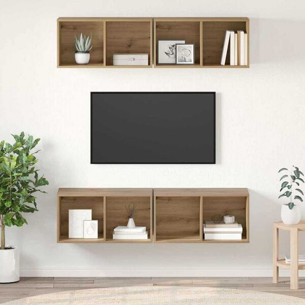 vidaXL TV-Schrankset 4 pcs Artisan-Eiche 37 x 37 x 72 cm Holzwerkstoff