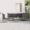 vidaXL 6-tlg. Garten-Lounge-Set mit Kissen Grau Poly Rattan