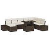 vidaXL Garten-Sofa-Set mit Speicher 9 pcs Braun Poly Rattan