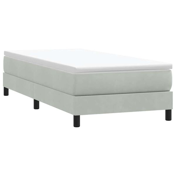 vidaXL Boxspringbett ohne Matratze Hellgrau 80x220 cm Samt