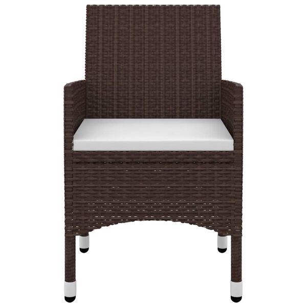 vidaXL 7-tlg. Garten-Essgruppe mit Auflagen Poly Rattan und Glas