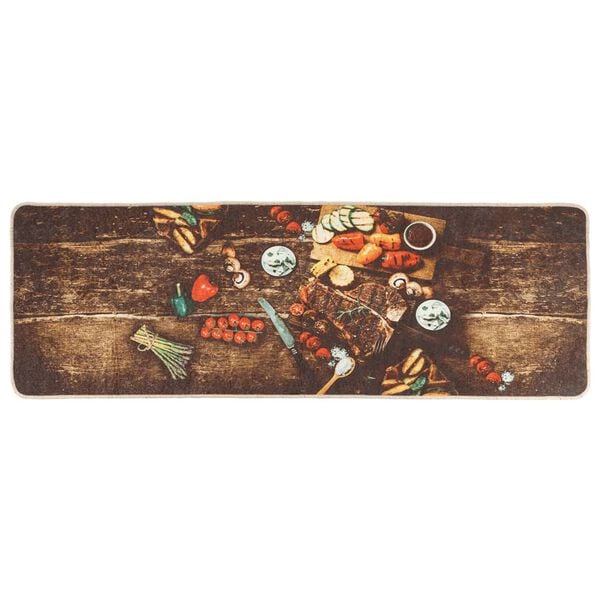 vidaXL K&uuml;chenteppich Mehrfarbig 60x180 cm Waschbar Rutschfest