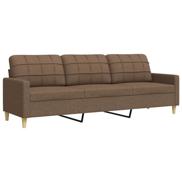 vidaXL 3-Sitzer-Sofa Braun 210 cm Stoff