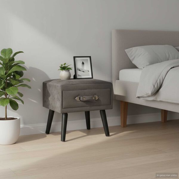 vidaXL Nachttische 2 Stk. Grau 40 x 35 x 40 cm Samt