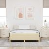 vidaXL Boxspringbett mit Matratze Creme 140 x 190 cm Stoff
