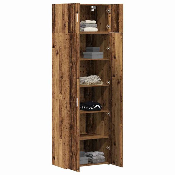 vidaXL Badschrank Altholz 70 x 42,5 x 225 cm Holzwerkstoff