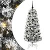 vidaXL K&uuml;nstlicher klappbarer Weihnachtsbaum Gr&uuml;n und Wei&szlig; 150 cm