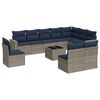 vidaXL 11-tlg. Garten-Sofagarnitur mit Kissen Grau Poly Rattan