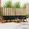 vidaXL Outdoor-Sofagarnitur mit Kissen 7 pcs Nat&uuml;rlich und Schwarz