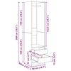 vidaXL Kleiderschrank mit Schubladen R&auml;uchereiche 50x50x200 cm