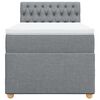 vidaXL Boxspringbett mit Matratze Hellgrau 90x200 cm Stoff
