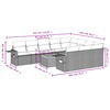 vidaXL 11-tlg. Garten-Sofagarnitur mit Kissen Schwarz Poly Rattan