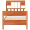 vidaXL Massivholzbett mit Regal ohne Matratze Wachsbraun 100x200 cm