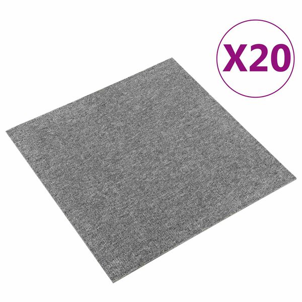 vidaXL Teppich 20 pcs Grau 50 x 50 cm 100% Polypropylen