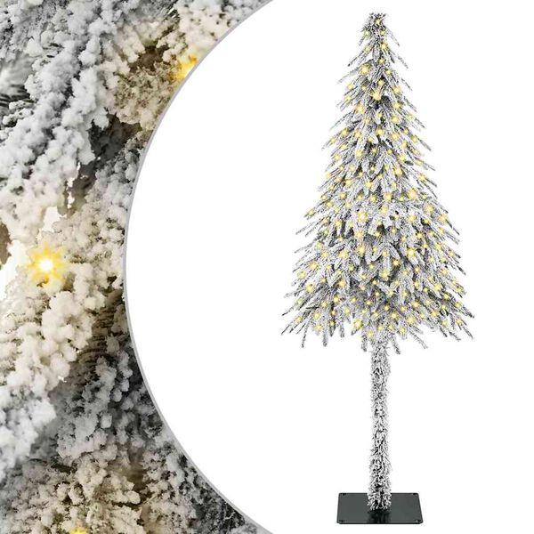 vidaXL Weihnachtsbaum mit 300 LEDs Wei&szlig; 180 cm PE und Stahl