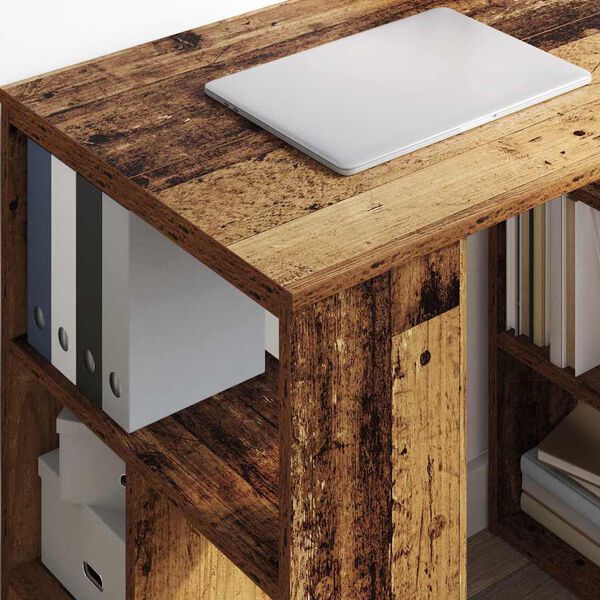 vidaXL Schreibtisch mit Regal Altholz 90 x 50 x 75 cm Holzwerkstoff