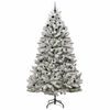 vidaXL K&uuml;nstlicher Weihnachtsbaum Gr&uuml;n und Wei&szlig; 270 cm PVC und Metall