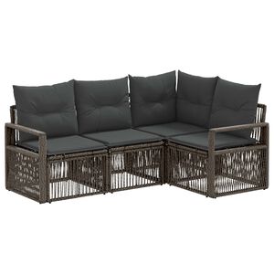 vidaXL Gartensofa-set 4 pcs Grau Poly-Rattan