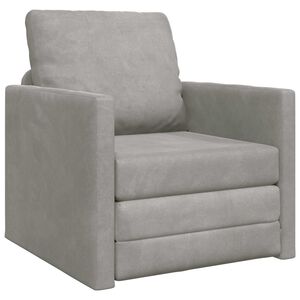 vidaXL Schlafsofa 60cm Hellgrau Samt