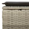 vidaXL 7-tlg. Garten-Sofagarnitur mit Kissen Hellgrau Poly Rattan