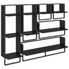 vidaXL Wandregal-Set Wandhalterung 6 pcs Schwarz Eichen-Optik