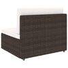 vidaXL 7-tlg. Garten-Lounge-Set mit Kissen Braun Poly Rattan