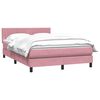 vidaXL Boxspringbett mit Matratze Rosa 140x210 cm Samt