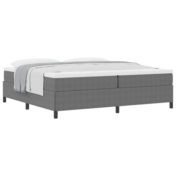 vidaXL Boxspringbett Hellgrau 200 x 200 cm Cordstoff