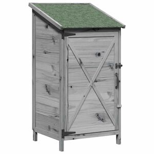 vidaXL Gartenschuppen Grau 59,5 x 56 x 113,5 cm Massivholz aus Fichte