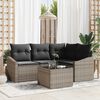 vidaXL Sofa Set mit Kissen mit Speicher 5 pcs Hellgrau Poly-Rattan