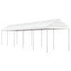 vidaXL Pavillon mit Dach Wei&szlig; 11,15x2,28x2,69 m Polyethylen
