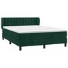 vidaXL Boxspringbett mit Matratze Dunkelgr&uuml;n 140x190 cm Samt