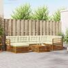 vidaXL Outdoor-Sofagarnitur mit Kissen 7 pcs Natur und Creme