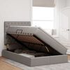 vidaXL Bett mit Stauraum und LED Taupe 120 x 200 cm Polyester