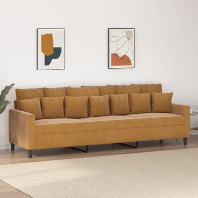 vidaXL 3-Sitzer-Sofa Braun 210 cm Samt
