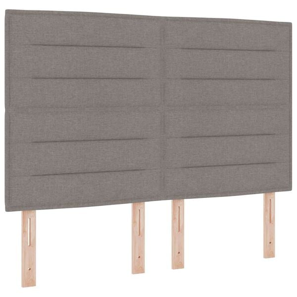 vidaXL Boxspringbett mit Matratze Dunkelgrau 90x190 cm Taupe Stoff