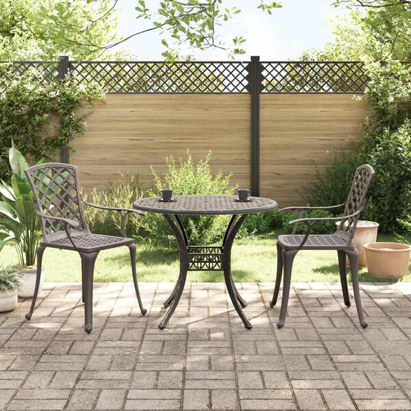 vidaXL 3-tlg. Bistro-Set Bronzen Aluminiumguss