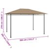 vidaXL Pavillon 384x281x270 cm Taupe 180 g/m²
