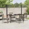 vidaXL Garten Essgruppe 5 pcs Grau Poly-Rattan