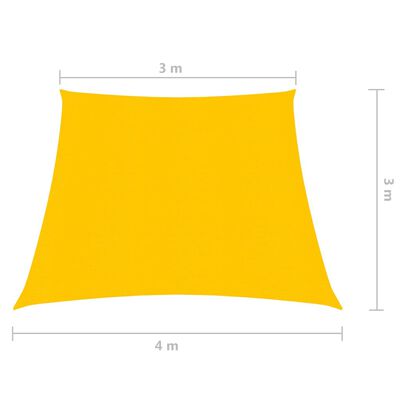 vidaXL Sonnensegel 160 g/m² Gelb 3/4x3 m HDPE