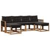 vidaXL Outdoor-Sofagarnitur mit Kissen 6 pcs Nat&uuml;rlich und Schwarz