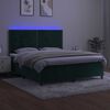 vidaXL Boxspringbett mit Matratze & LED Dunkelgr&uuml;n 160x200 cm Samt